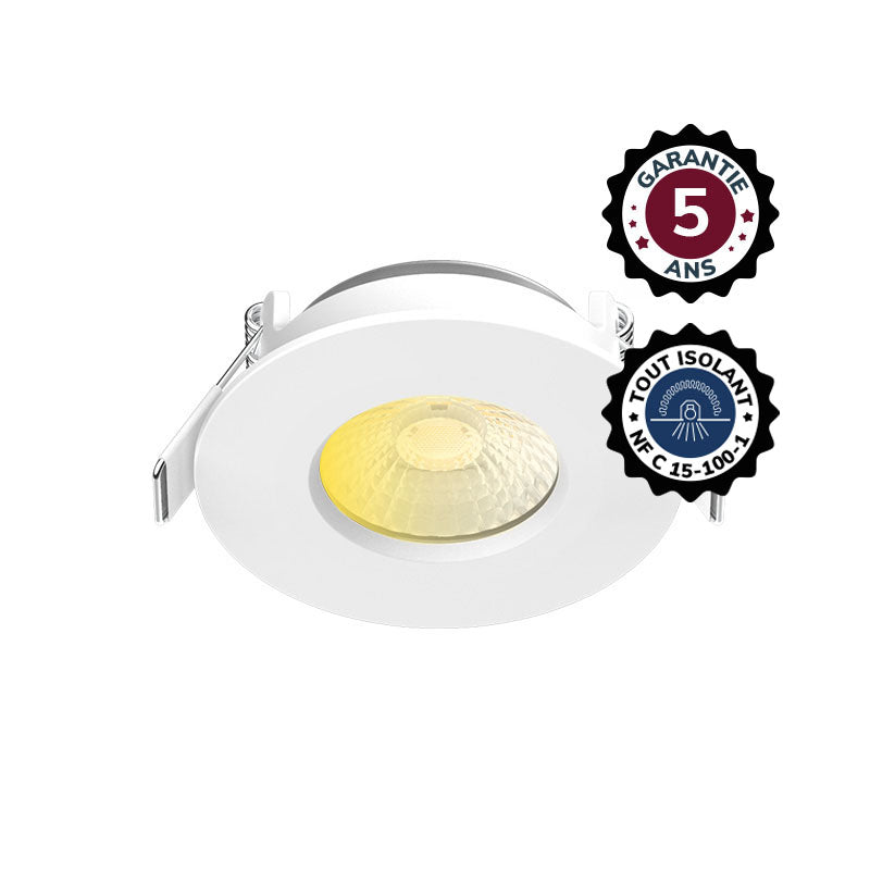 MIIDEX – ÉCLAT CCT II - Spot LED encastrable 6W CCT 2700/3000/4000K dimmable IP65 blanc - Réf : 100269
