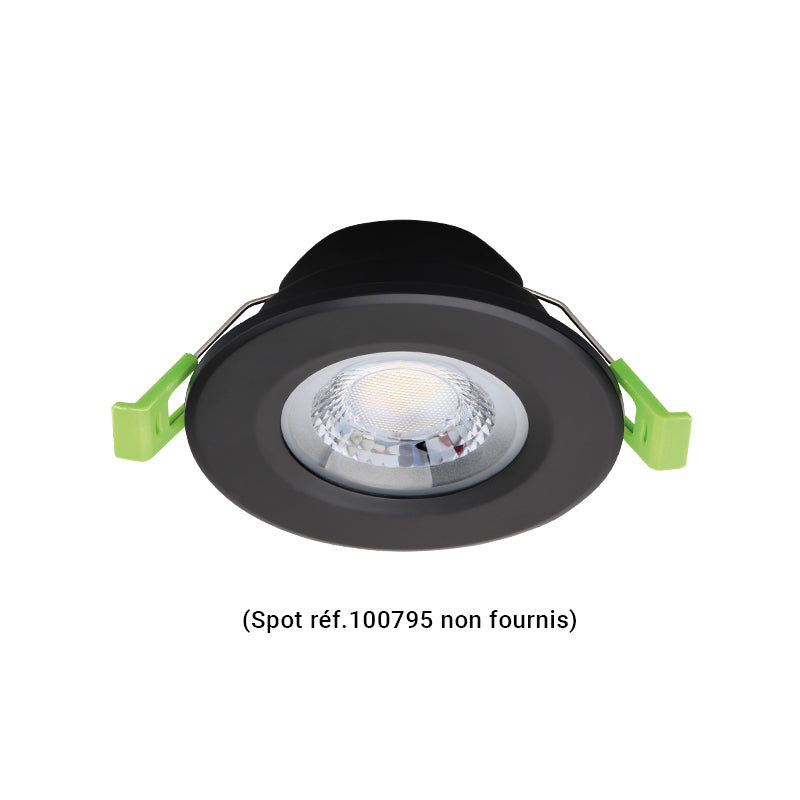MIIDEX – SPECTRA - Collerette ronde fixe Ø86mm noire pour spot 100795 - Réf : 100844