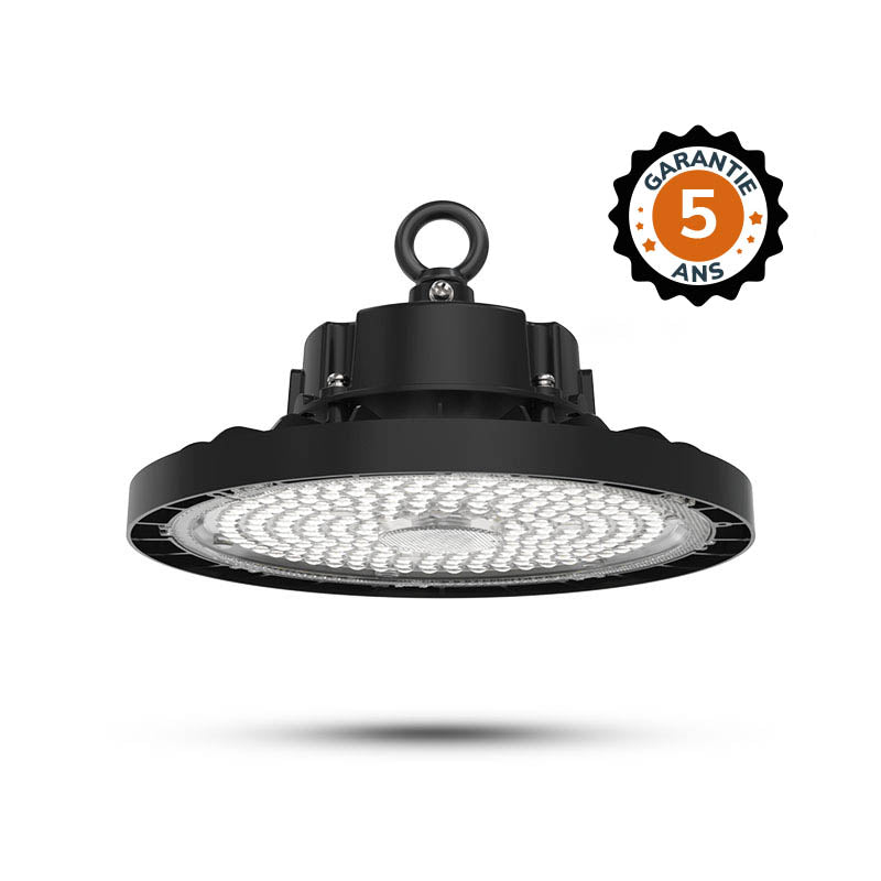 MIIDEX – ZENITH - Cloche industrielle High Bay LED 150W 23760lm 4000K IP65 IK10 noire - Réf : 100890