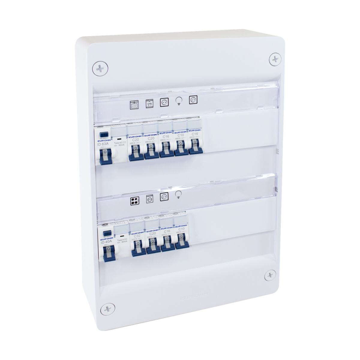EUR'OHM – Coffret RX 13m 2R monté-cablé TOP CHANTIER pour T1/T2 - Réf : 19422