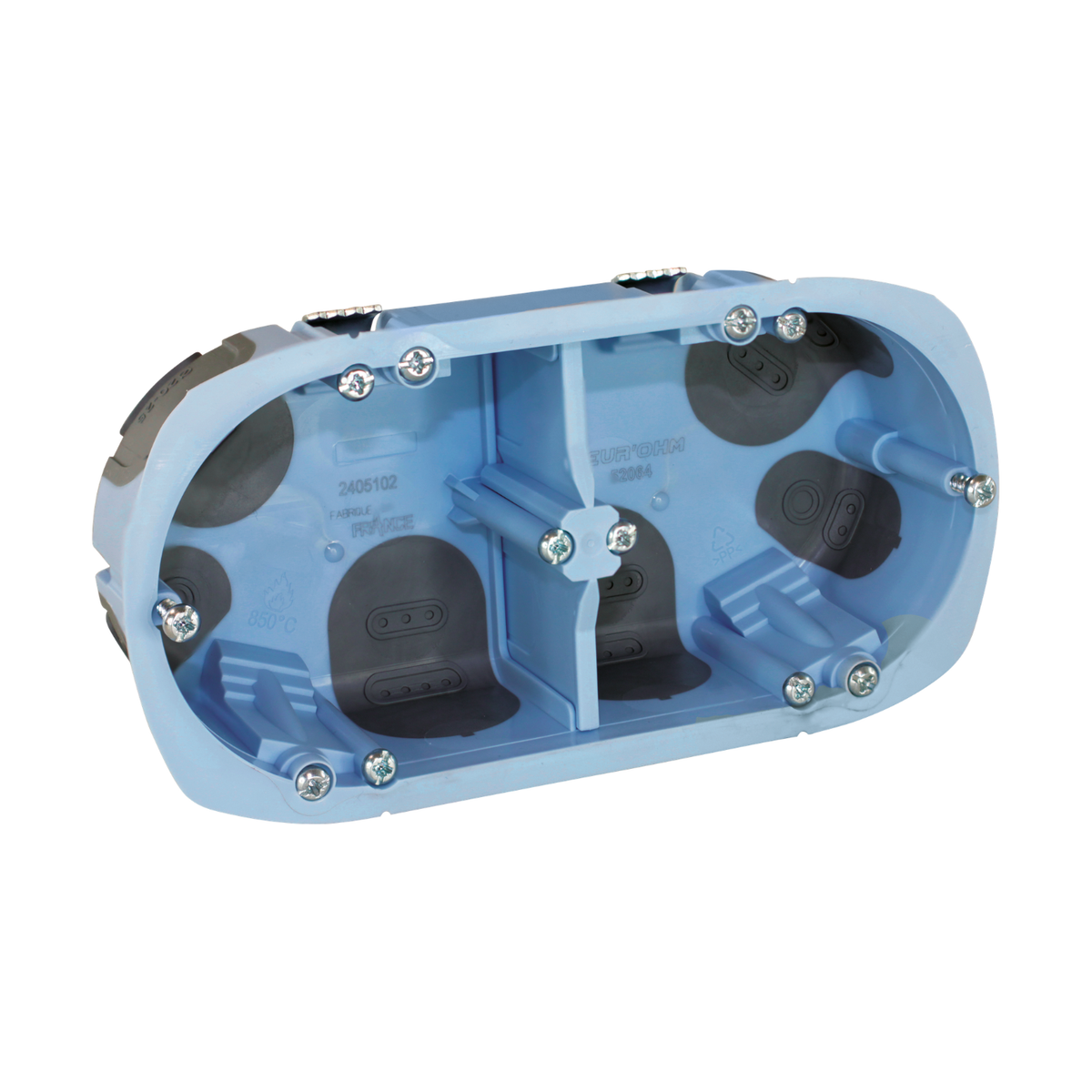 EUR'OHM – Boîte d’encastrement AIR’métic 2 postes Ø67 P40mm - Réf : 52064