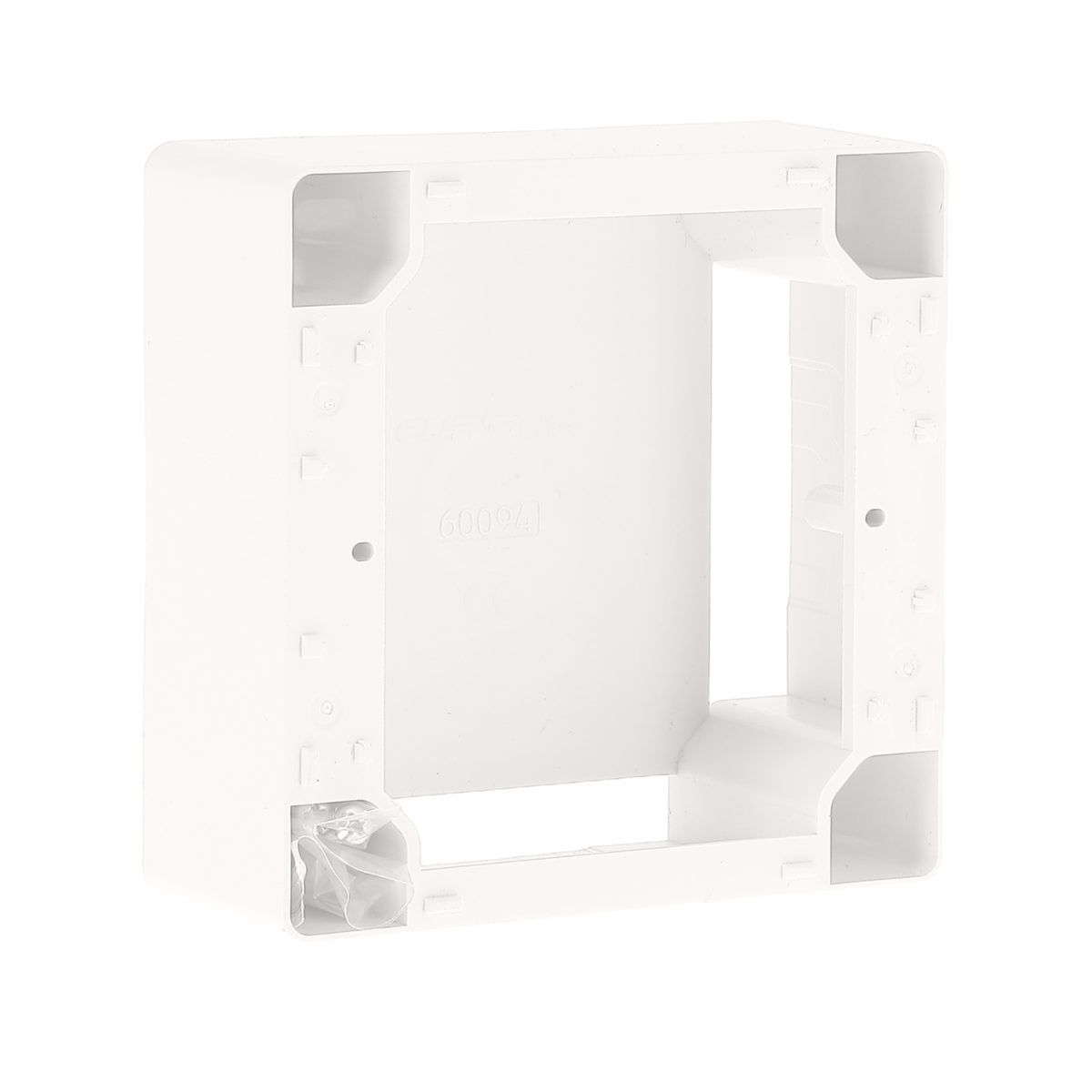 EUR'OHM – Cadre saillie pour sortie de câble 32A 100x100mm blanc - Réf : 60094