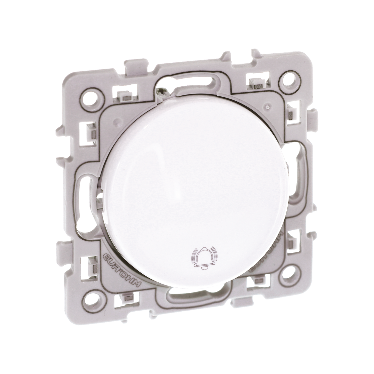 EUR'OHM – SQUARE - Bouton poussoir carillon 10A blanc - Réf : 60204