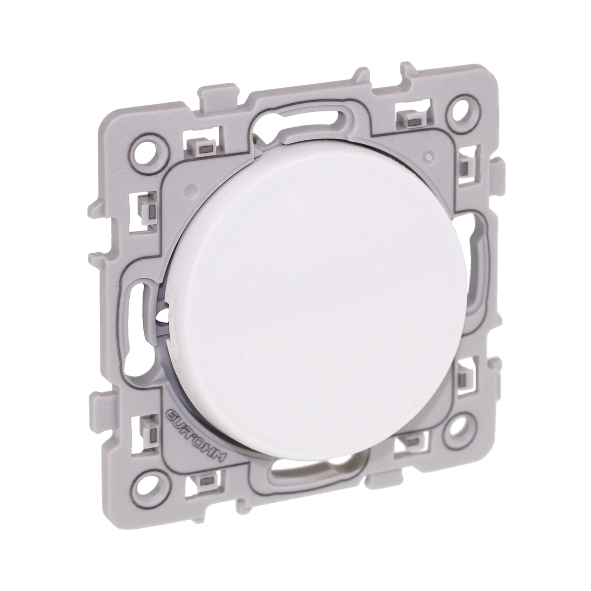 EUR'OHM – SQUARE - Bouton poussoir lumineux ou témoin 10A blanc - Réf : 60205
