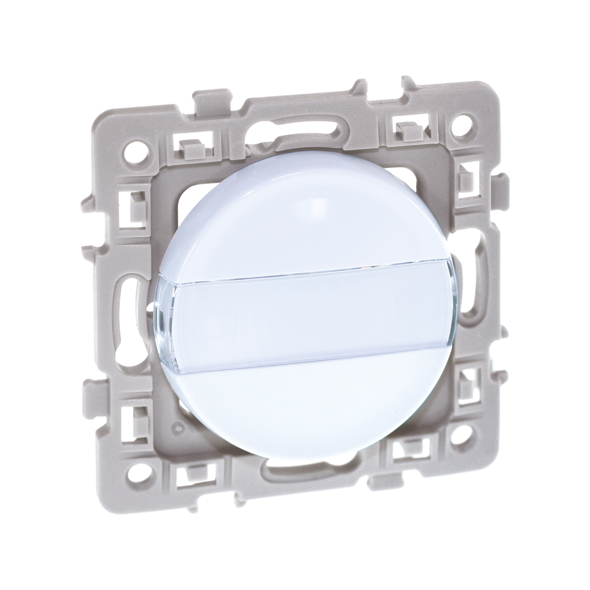 EUR'OHM – SQUARE - Bouton poussoir porte-étiquette 10A blanc - Réf : 60206