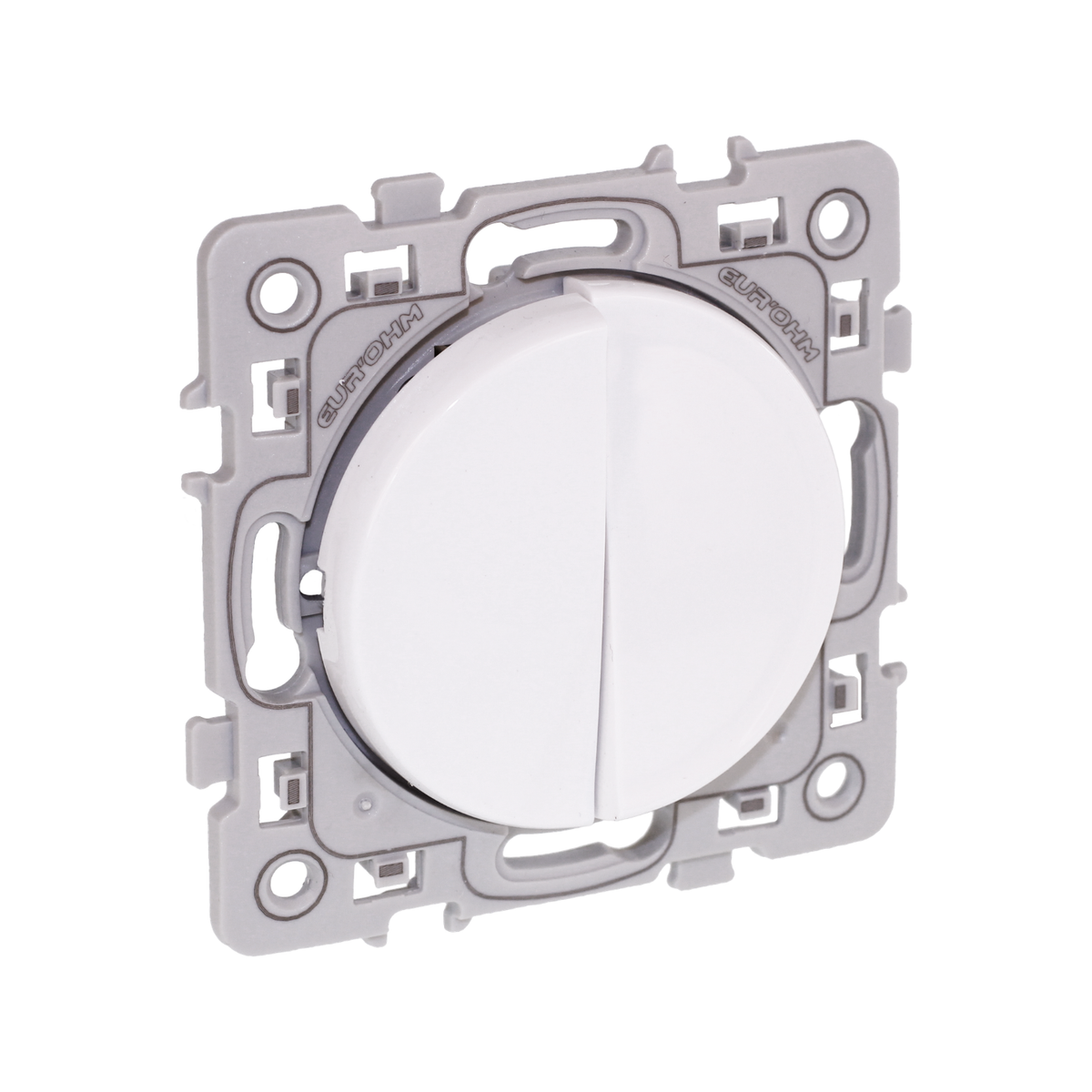 EUR'OHM – SQUARE - Double bouton poussoir 10A blanc - Réf : 60211