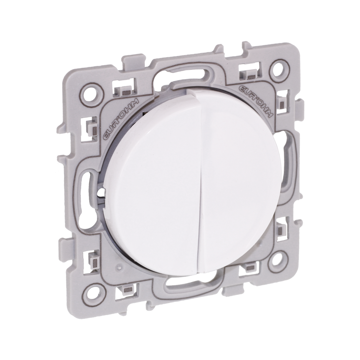 EUR'OHM – SQUARE - Va-et-vient + bouton poussoir 10A blanc - Réf : 60216