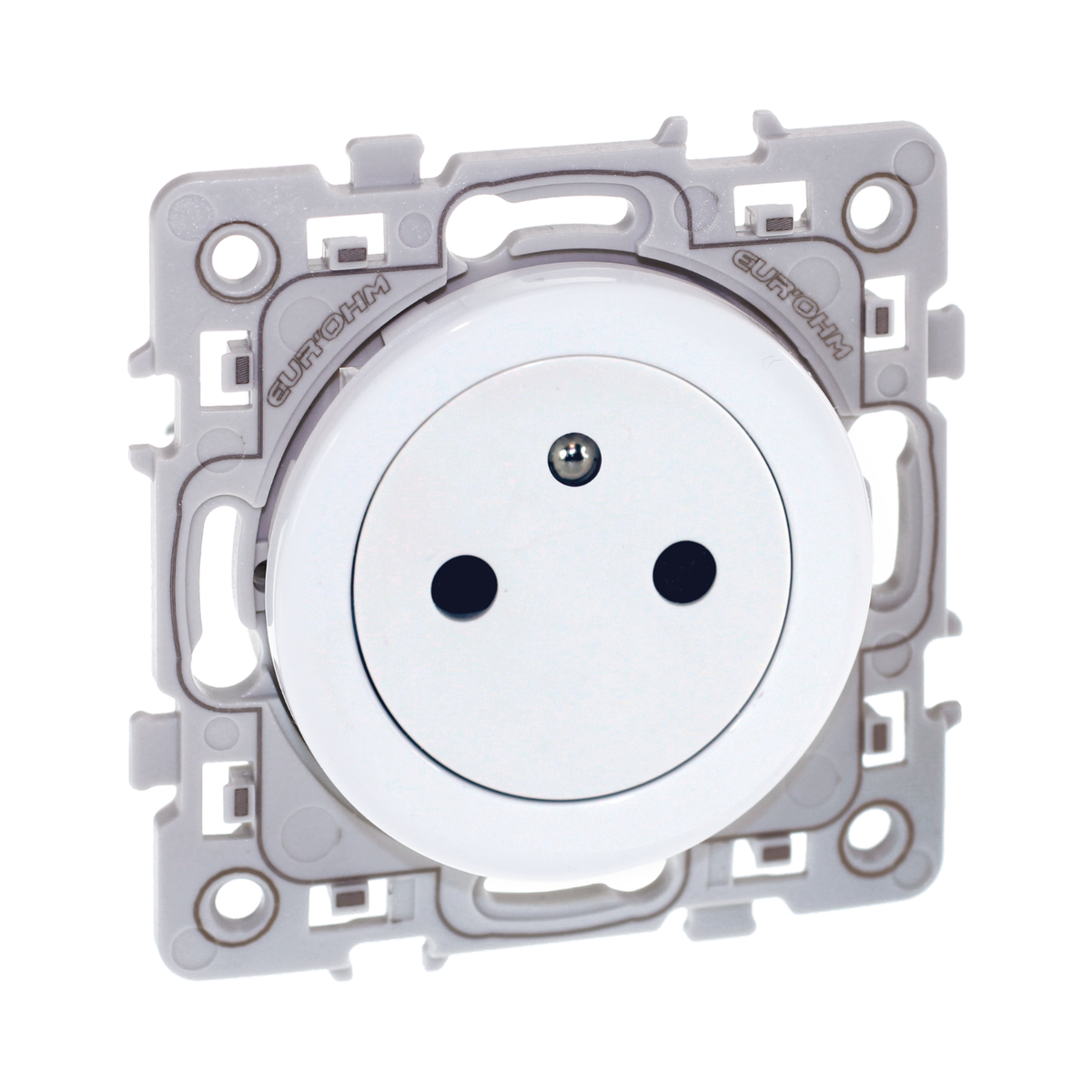 EUR'OHM – SQUARE - Prise affleurante 2P+T 16A blanc - Réf : 60239