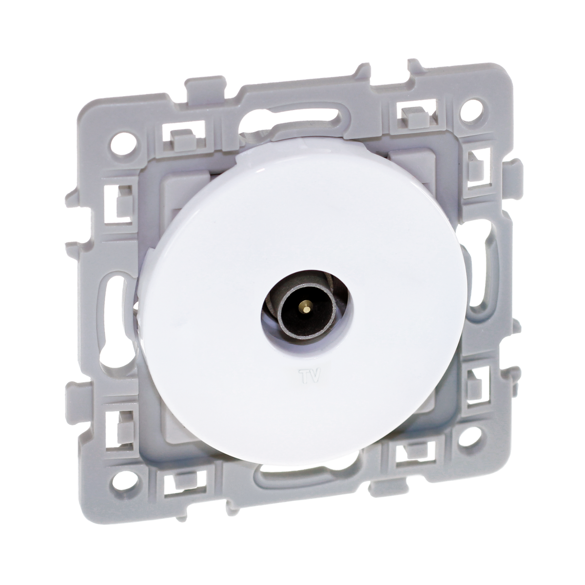 EUR'OHM – SQUARE - Prise TV simple blanc - Réf : 60264
