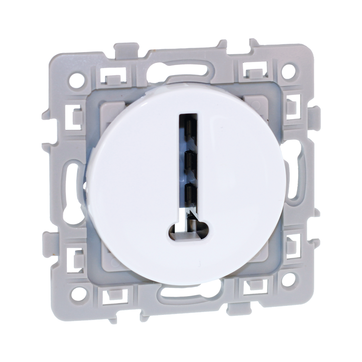 EUR'OHM – SQUARE - Prise téléphone en T 8 contacts blanc - Réf : 60270