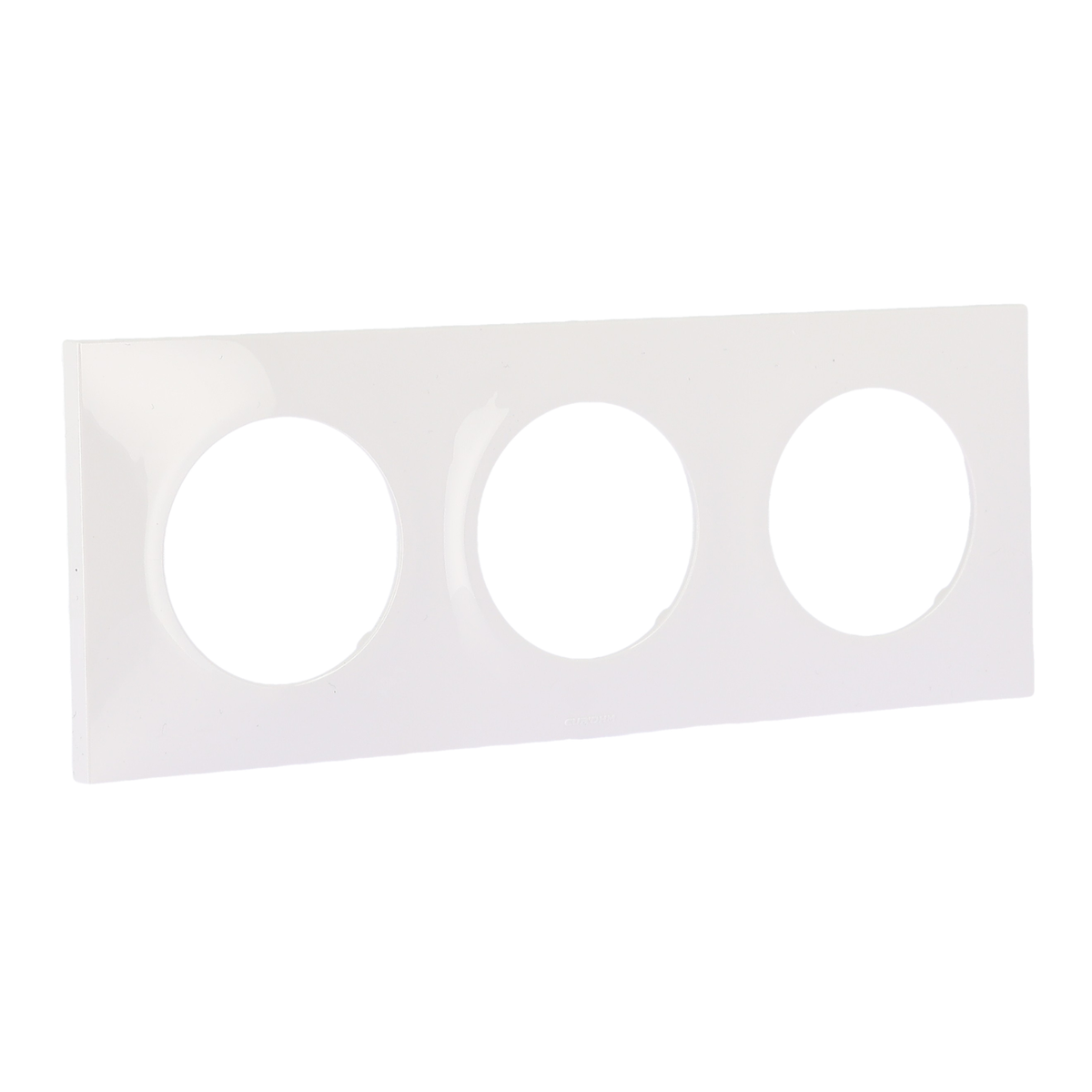 EUR'OHM – SQUARE - Plaque de finition 3 postes entraxe 71mm blanc - Réf : 60298