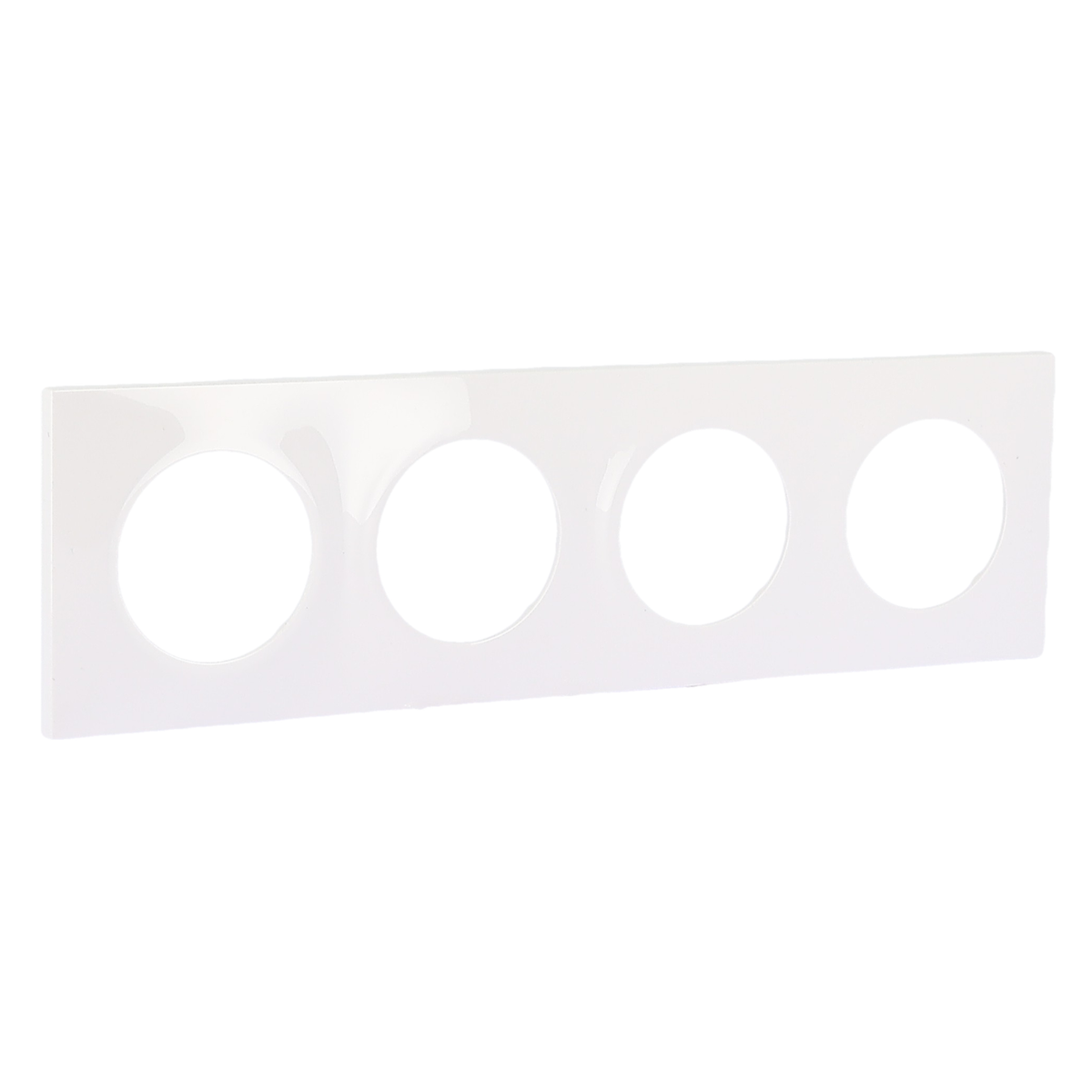 EUR'OHM – SQUARE - Plaque de finition 4 postes entraxe 71mm blanc - Réf : 60299