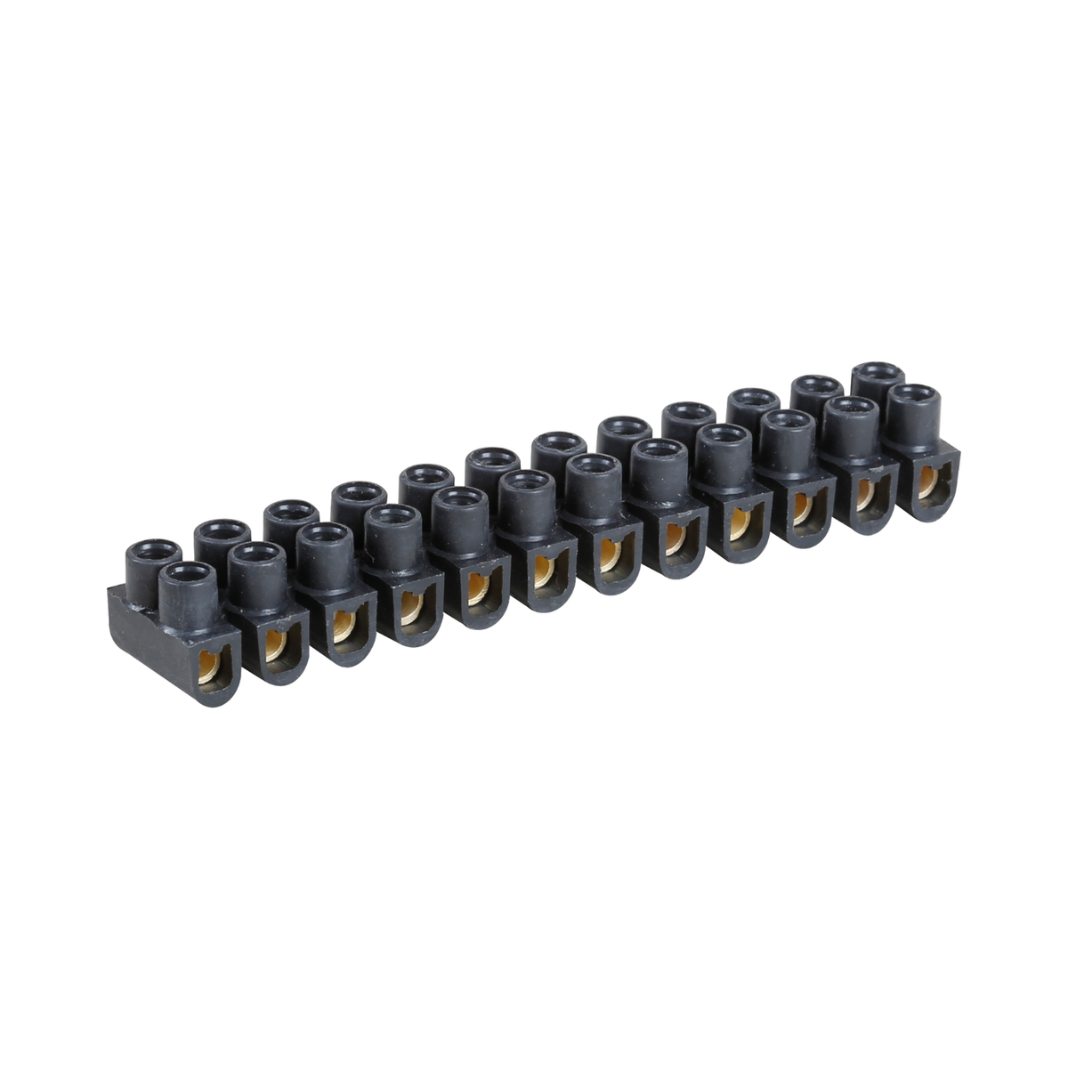 EUR'OHM – CONTACT - Barrette de connexion à vis 12 plots laiton 2,5 à 4mm² noire - Réf : 70001