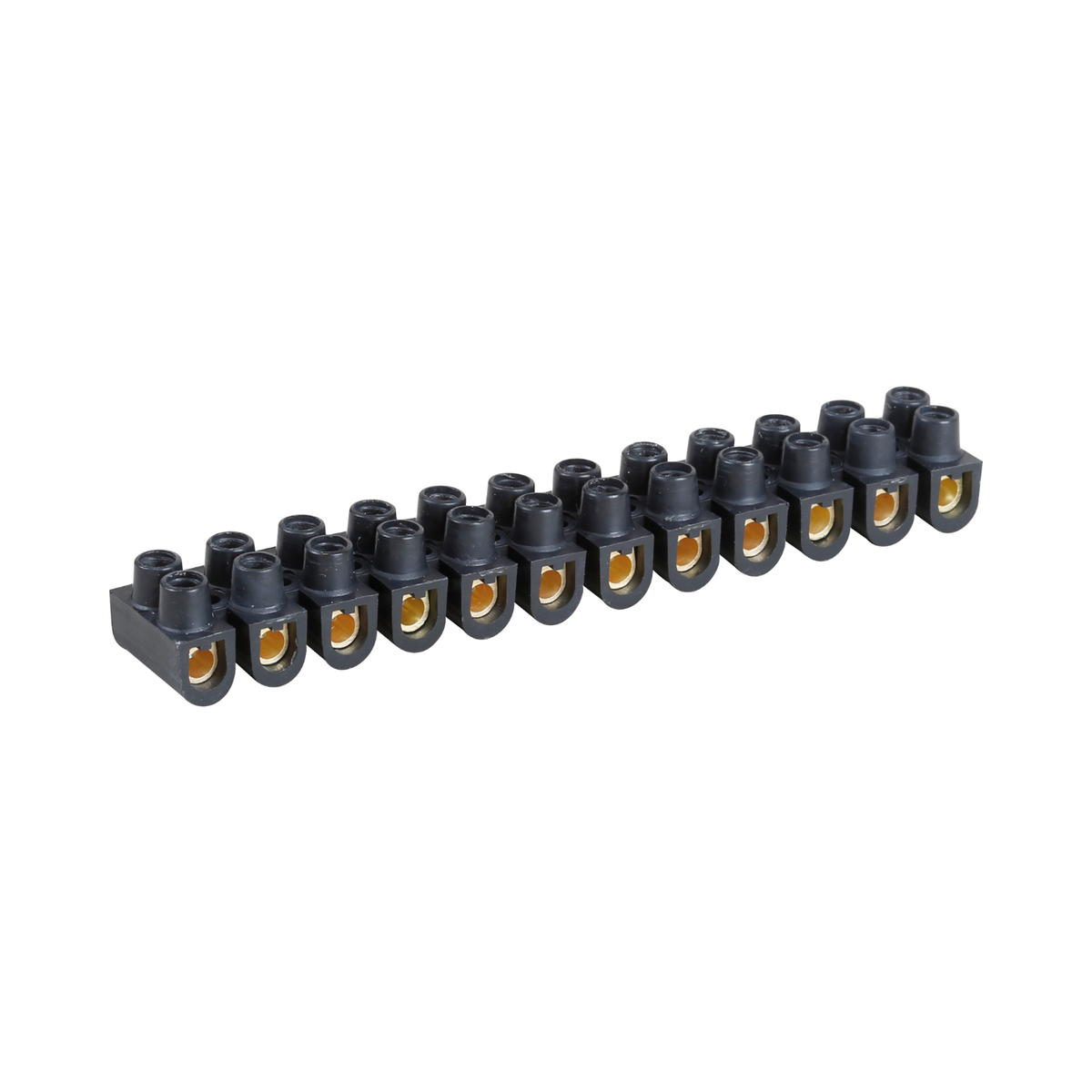 EUR'OHM – CONTACT - Barrette de connexion à vis 12 plots laiton 6mm² noire - Réf : 70002