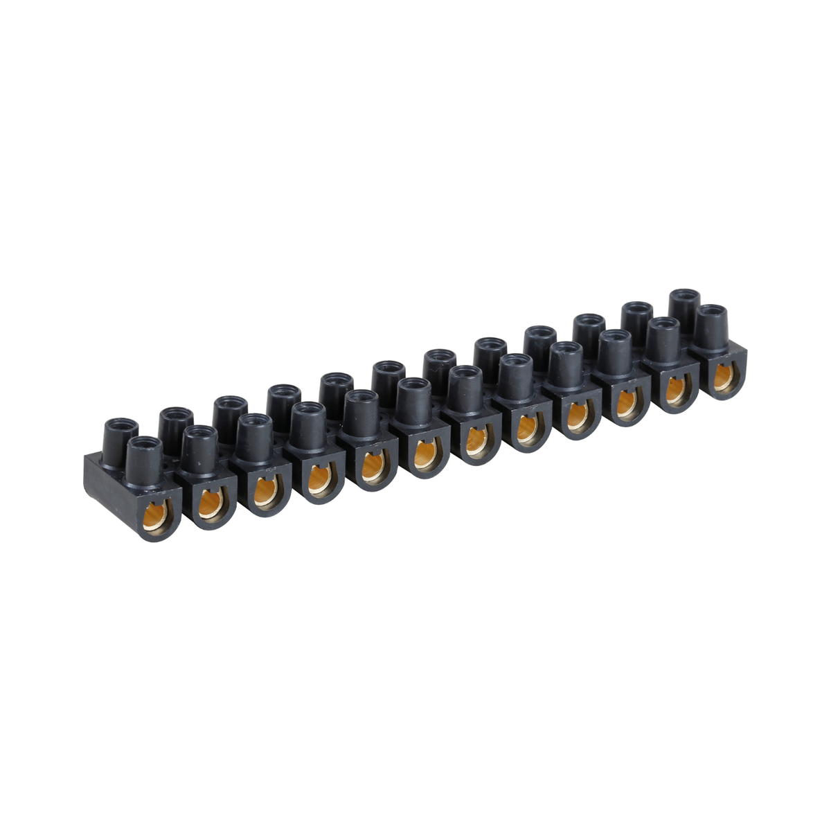 EUR'OHM – CONTACT - Barrette de connexion à vis 12 plots laiton 16mm² noire - Réf : 70004