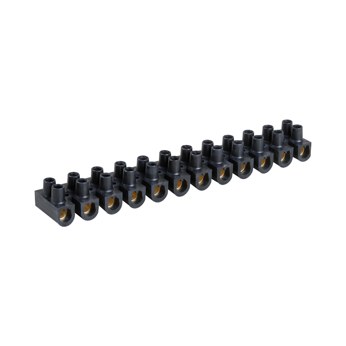 EUR'OHM – CONTACT - Barrette de connexion à vis 12 plots laiton 25mm² noire - Réf : 70005