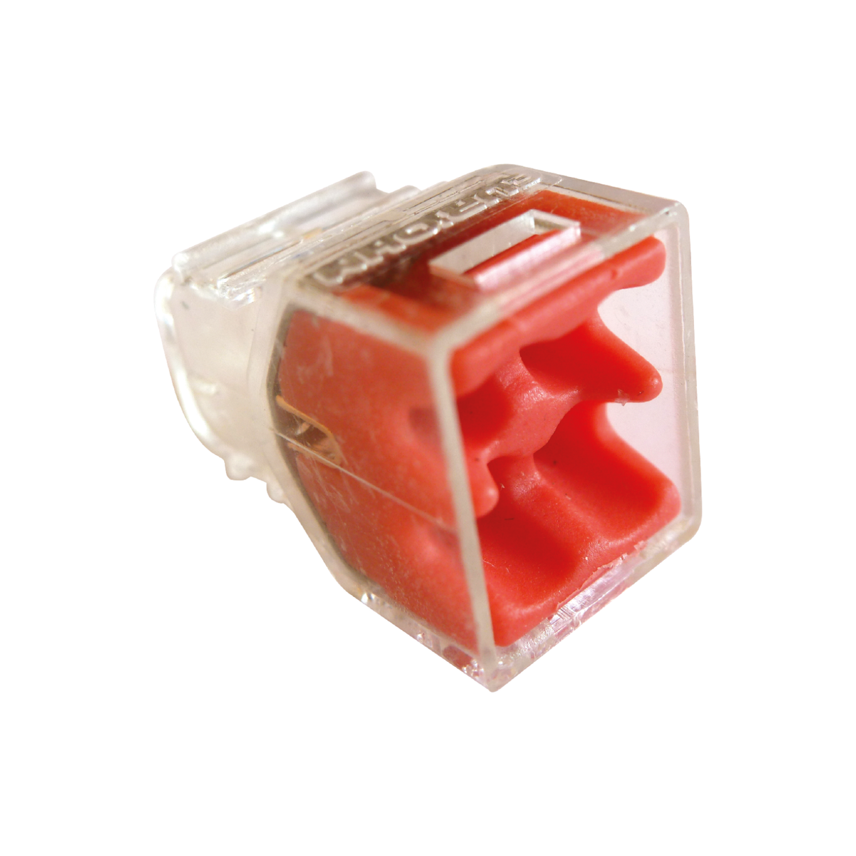 EUR'OHM – FAST LOCK - Connexion rapide 4 entrées pour fils rigides 1,5 à 2,5mm² rouge - Réf : 70054