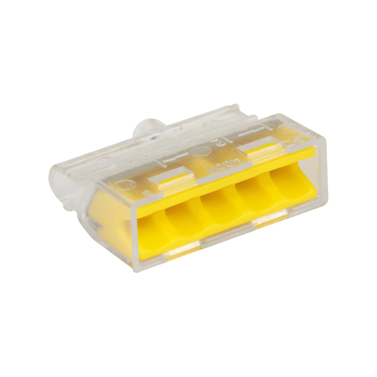 EUR'OHM – FAST LOCK - Connexion rapide 5 entrées pour fils rigides 1,5 à 2,5mm² jaune - Réf : 70055