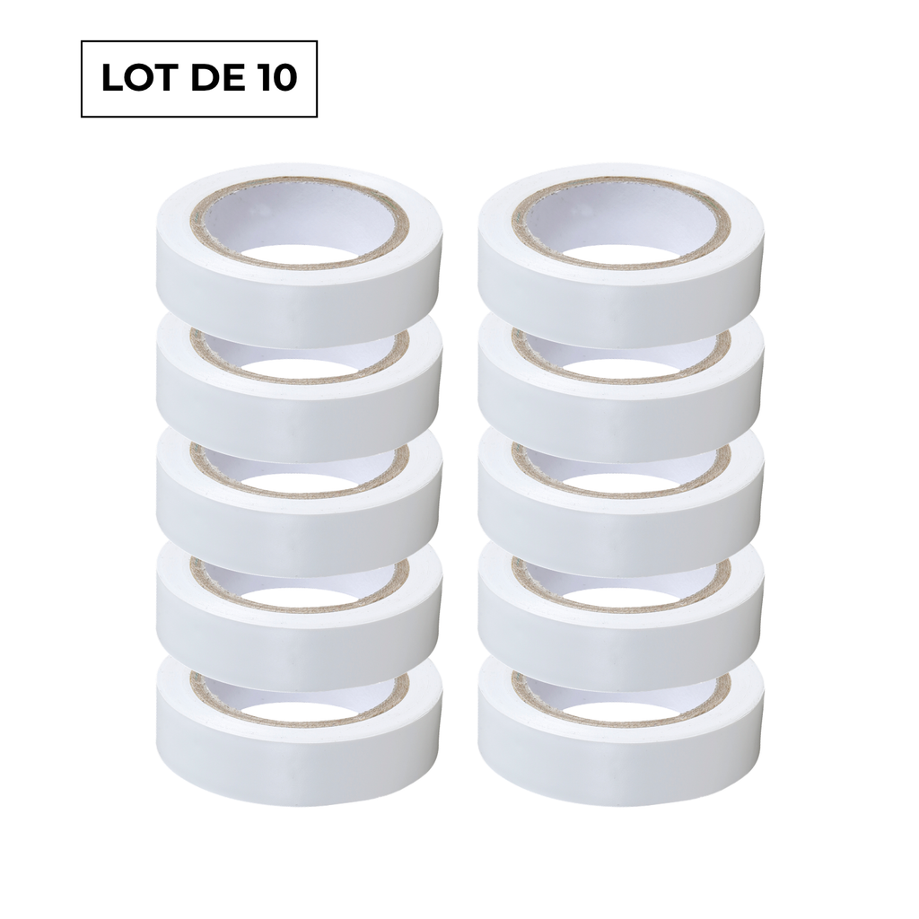 EUR'OHM – Ruban isolant adhésif blanc 15mm x 10m - Réf : 72006