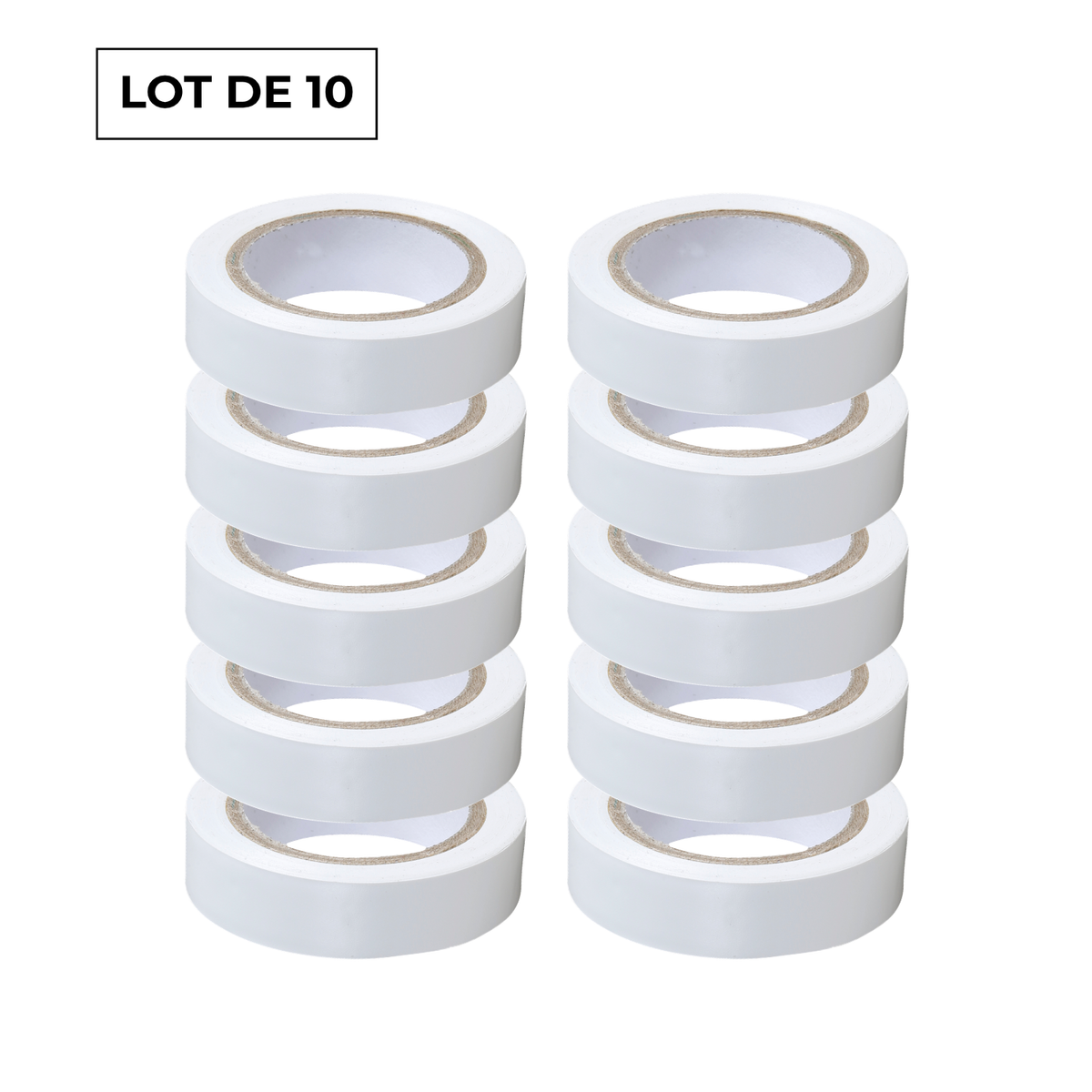EUR'OHM – Ruban isolant adhésif blanc 15mm x 10m - Réf : 72006