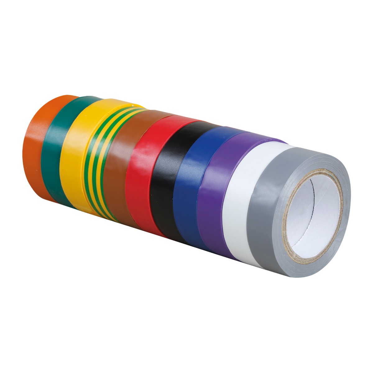 EUR'OHM – Lot de 10 rubans isolants adhésifs couleurs assorties 15mm x 10m - Réf : 72010