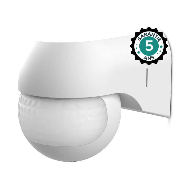 MIIDEX – Détecteur de mouvement IR en saillie orientable 180° 400W IP44 blanc - Réf : 75498