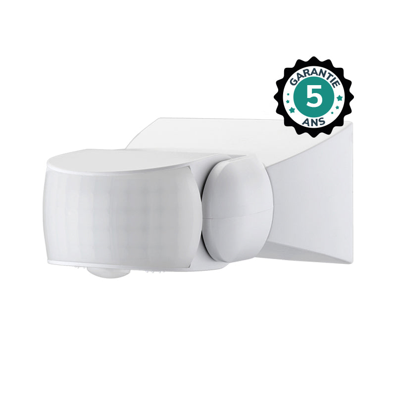 MIIDEX – Détecteur de mouvement IR en saillie orientable 180/360° 300W IP65 blanc - Réf : 75500