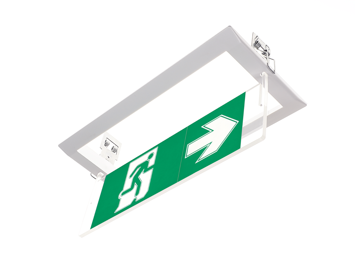 ZEMPER – XENA FLAT - Porte-étiquette avec cadre d’encastrement plafond blanc - Réf : 90091NMF