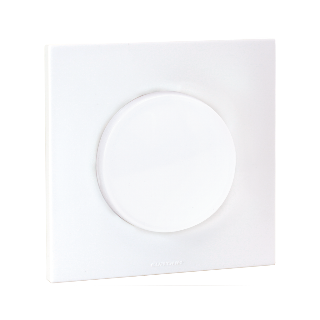 EUR'OHM – SQUARE EASY - Va-et-vient 10A complet avec plaque et griffes blanc - Réf : 91127801