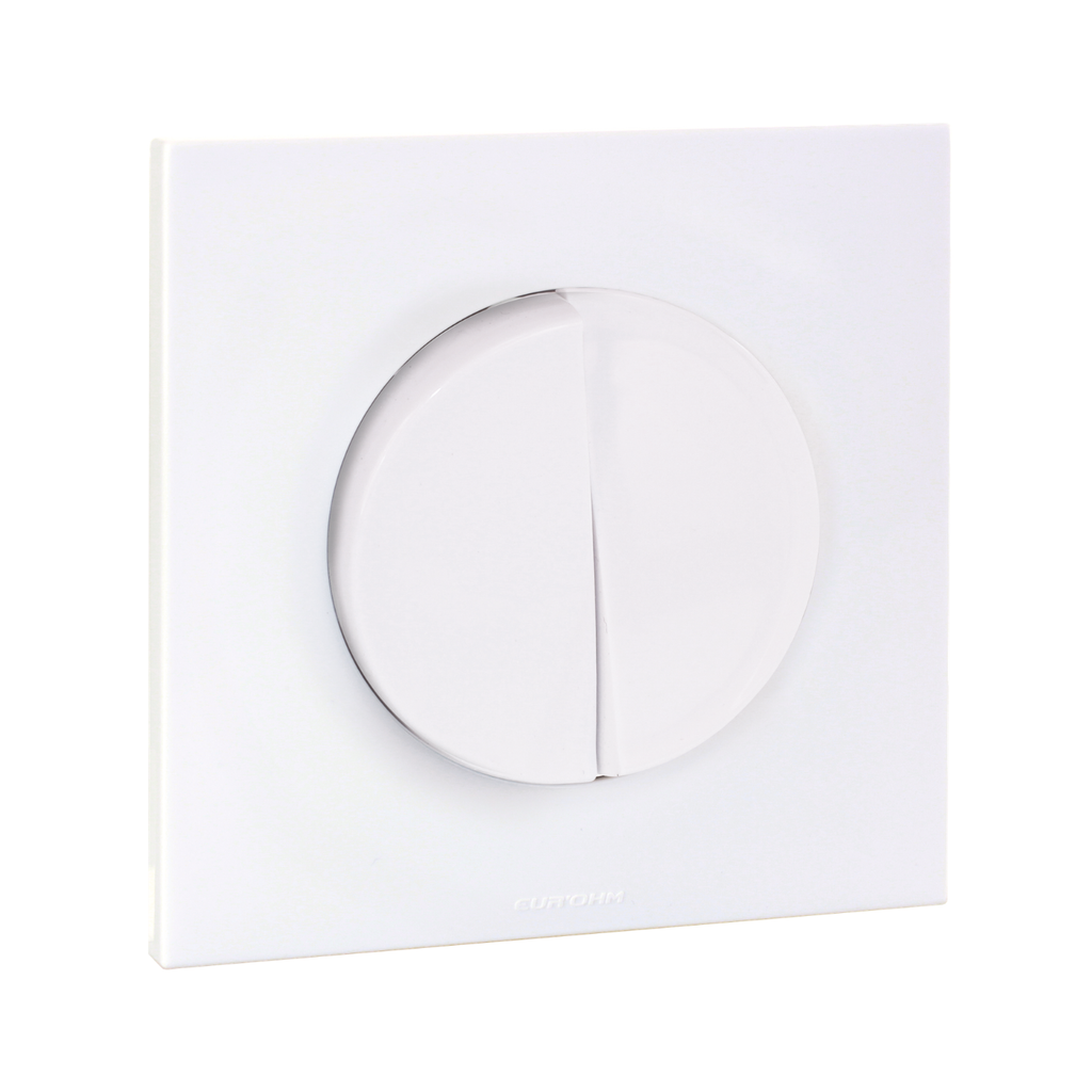 EUR'OHM – SQUARE EASY - Double va-et-vient complet avec plaque et griffes blanc - Réf : 91180401