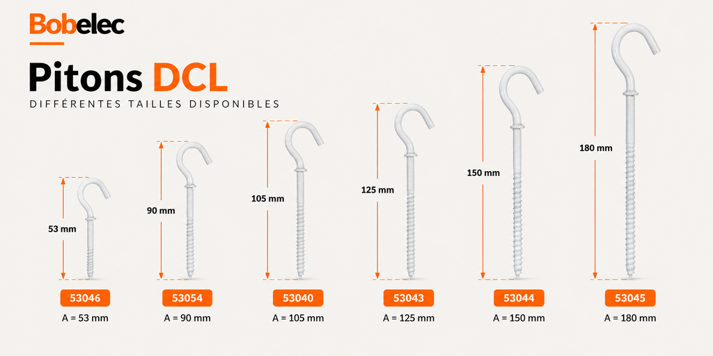 EUR'OHM – Piton DCL Ø3,8mm longueur 125mm - Réf : 53043